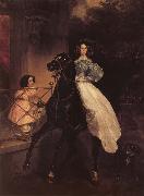 Karl Briullov Rider,Portrait of Giovannina and Amazillia Paccini oil painting on canvas